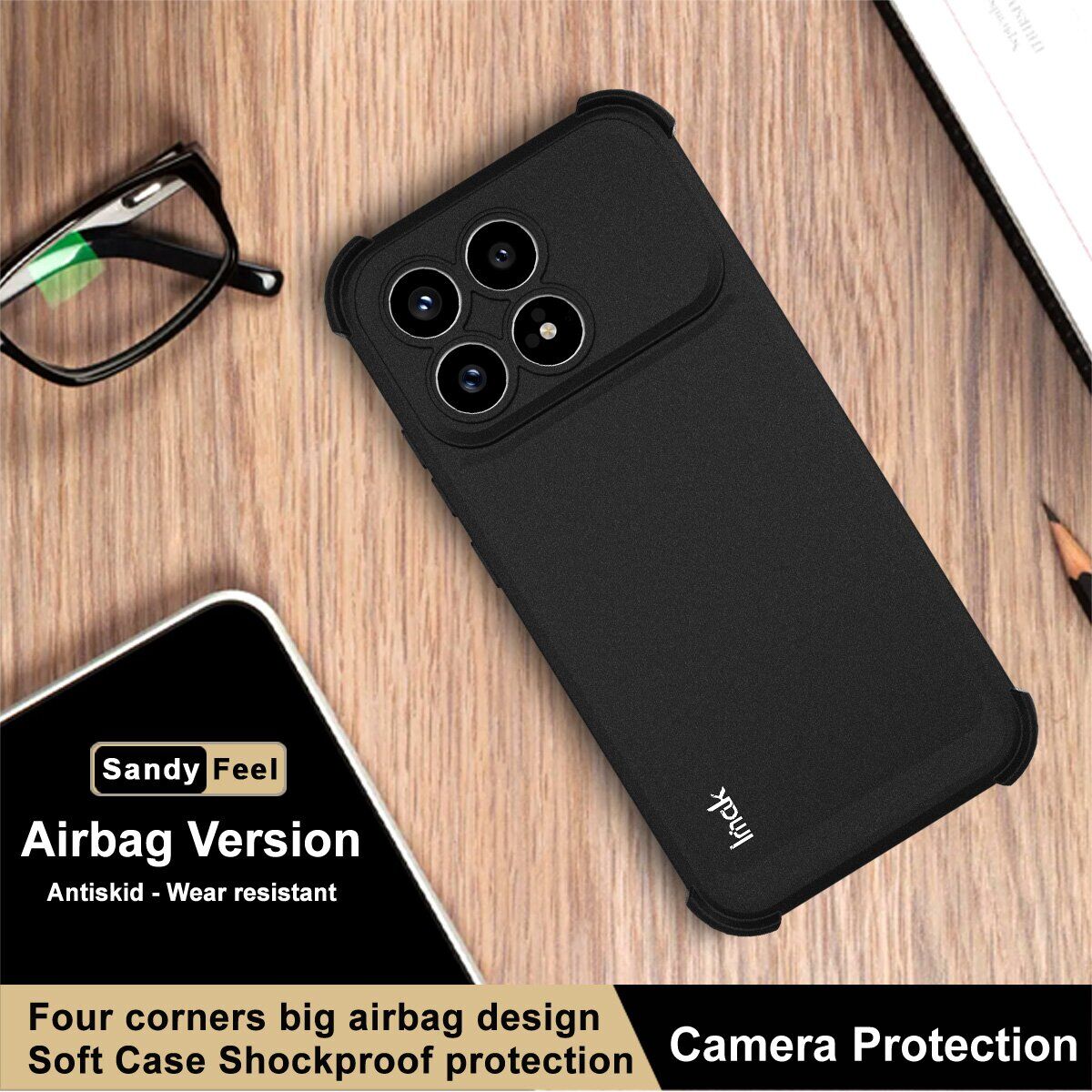 Захисний чохол IMAK Airbag MAX Case для Xiaomi Poco F8 Pro - Matte Black. Фото 6 Захисний чохол IMAK Airbag MAX Case для Xiaomi Poco F8 Pro - Matte Black (403503B). Фото 6 з 7