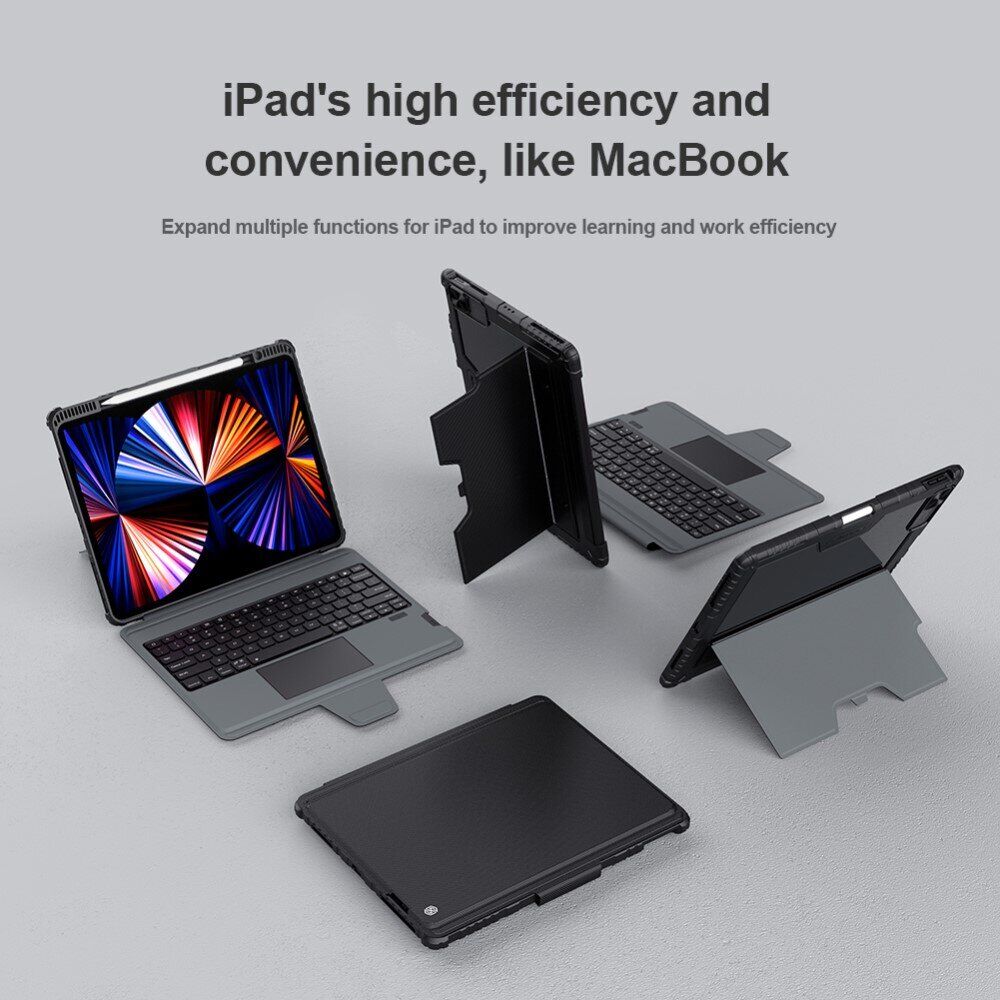 iPadアクセサリー Nillkin Bumper Combo Keyboard Case Nillkin Backlit Bumper Combo Computer Keyboard Case ( Grey ) for