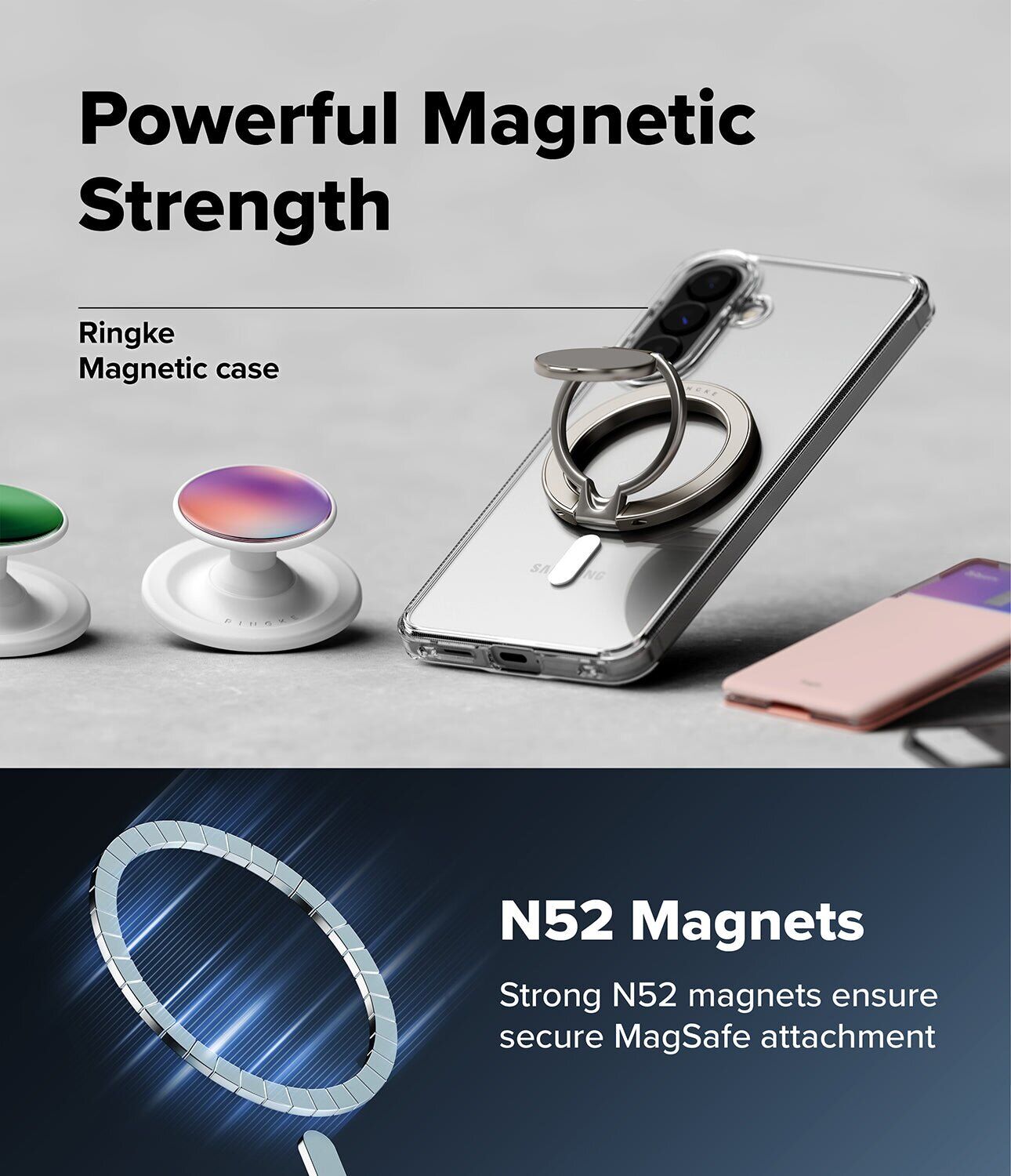 Захисний чохол Ringke Fusion Magnetic для Samsung Galaxy A57 (A576) 8800328817944 - Clear. Фото 4 Захисний чохол Ringke Fusion Magnetic для Samsung Galaxy A57 (A576) 8800328817944 - Clear (409914C). Фото 4 з 15