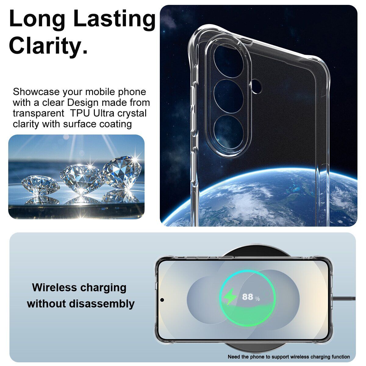 Чехол с усиленными углами IMAK Airbag MAX Case для Samsung Galaxy S26 Plus - Transparent. Фото 6 Чехол с усиленными углами IMAK Airbag MAX Case для Samsung Galaxy S26 Plus - Transparent (404366T). Фото 6 из 7