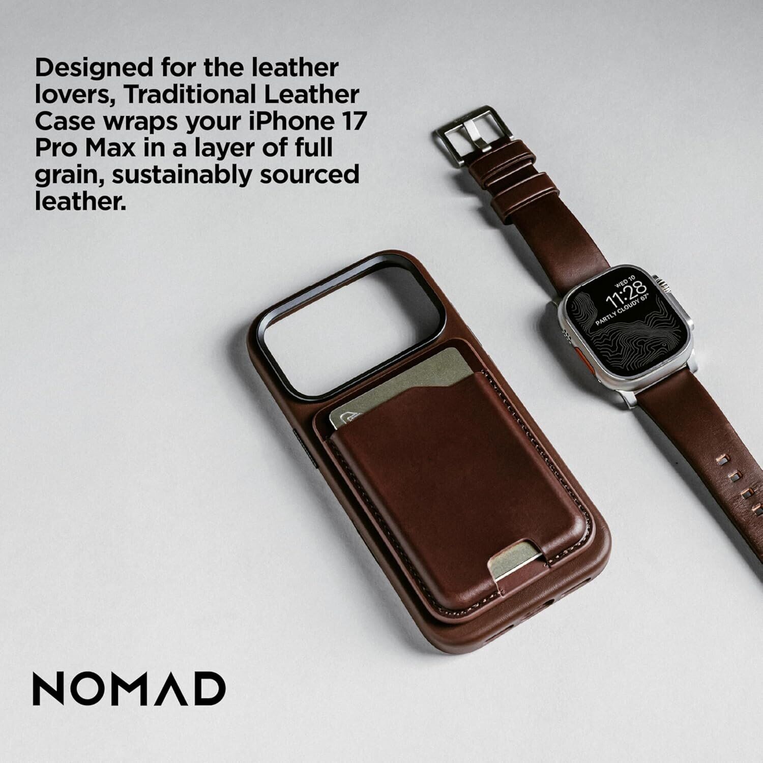 Захисний чохол Nomad Traditional Leather Case для iPhone 17 Pro Max (NM011888858) - English Tan. Фото 13 Захисний чохол Nomad Traditional Leather Case для iPhone 17 Pro Max (NM011888858) - English Tan (411123LZ). Фото 13 з 15