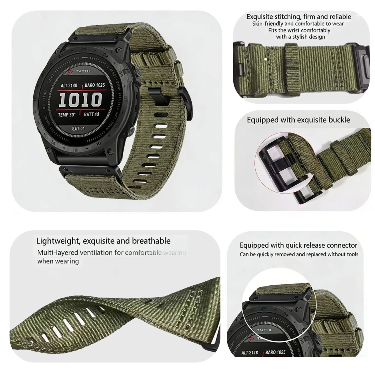 Ремешок Deexe Tactic Gear для часов Garmin c креплением Quick Fit 22mm - Blue. Фото 2 Ремешок Deexe Tactic Gear для часов Garmin c креплением Quick Fit 22mm - Blue (271433L). Фото 2 из 4