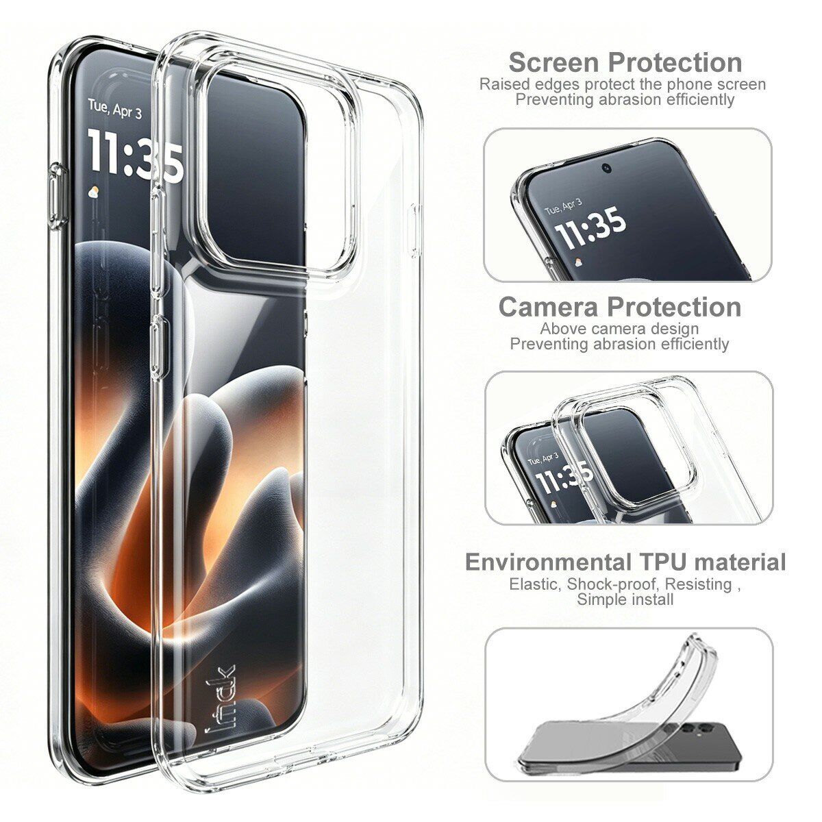 Силіконовий чохол IMAK UX-10 Series для Motorola Edge 70 Pro - Transparent. Фото 6 Силіконовий чохол IMAK UX-10 Series для Motorola Edge 70 Pro - Transparent (412022T). Фото 6 з 9