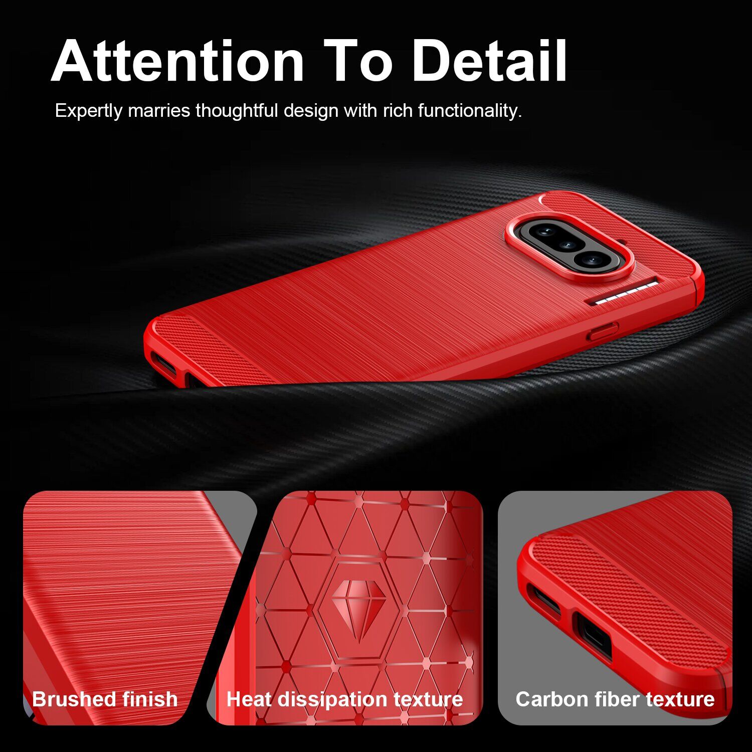 Силіконовий (TPU) чохол UniCase Carbon для Nothing Phone (4a) - Black. Фото 6 Силіконовий (TPU) чохол UniCase Carbon для Nothing Phone (4a) - Black (411311B). Фото 6 з 9