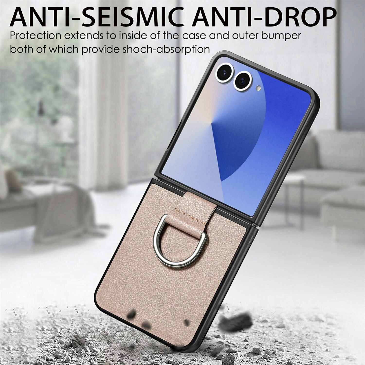 Защитный чехол Deexe Litchi Ring Case для Samsung Galaxy Flip 8 - Orange. Фото 6 Защитный чехол Deexe Litchi Ring Case для Samsung Galaxy Flip 8 - Orange (423527O). Фото 6 из 11