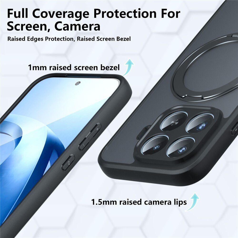 Защитный чехол Deexe Matte Skin Kickstand with MagSafe для Xiaomi 17T Pro - Transparent Black. Фото 13 Защитный чехол Deexe Matte Skin Kickstand with MagSafe для Xiaomi 17T Pro - Transparent Black (422348TB). Фото 13 из 16