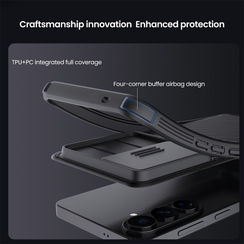Чехол со шторкой для камеры NILLKIN CamShield Pro для Samsung Galaxy S26 FE - Black. Фото 14 Чехол со шторкой для камеры NILLKIN CamShield Pro для Samsung Galaxy S26 FE - Black (412725B). Фото 14 из 15