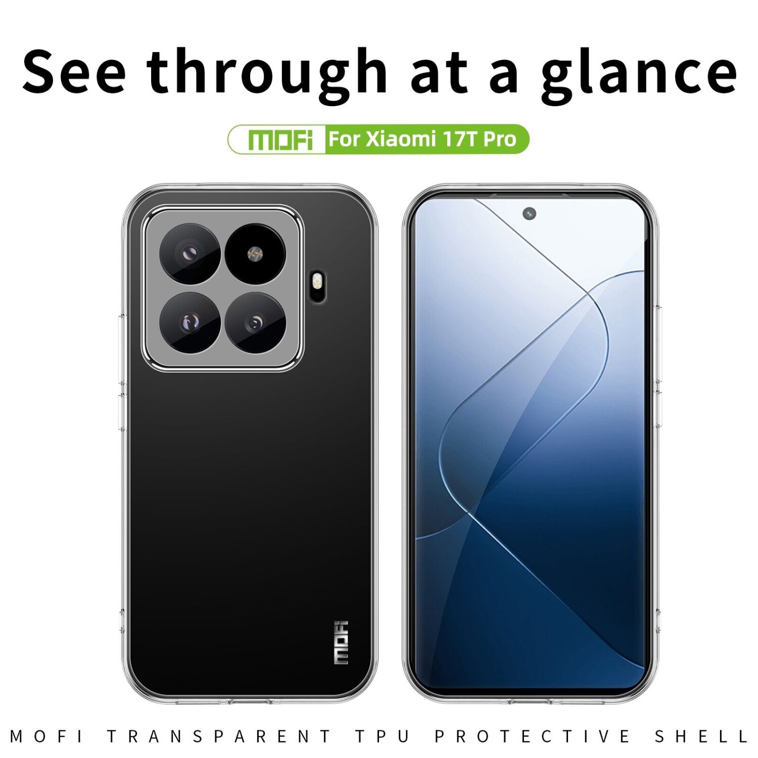 Силиконовый (TPU) чехол MOFI Thin Guard для Xiaomi 17T Pro - Transparent. Фото 2 Силиконовый (TPU) чехол MOFI Thin Guard для Xiaomi 17T Pro - Transparent (422340T). Фото 2 из 9