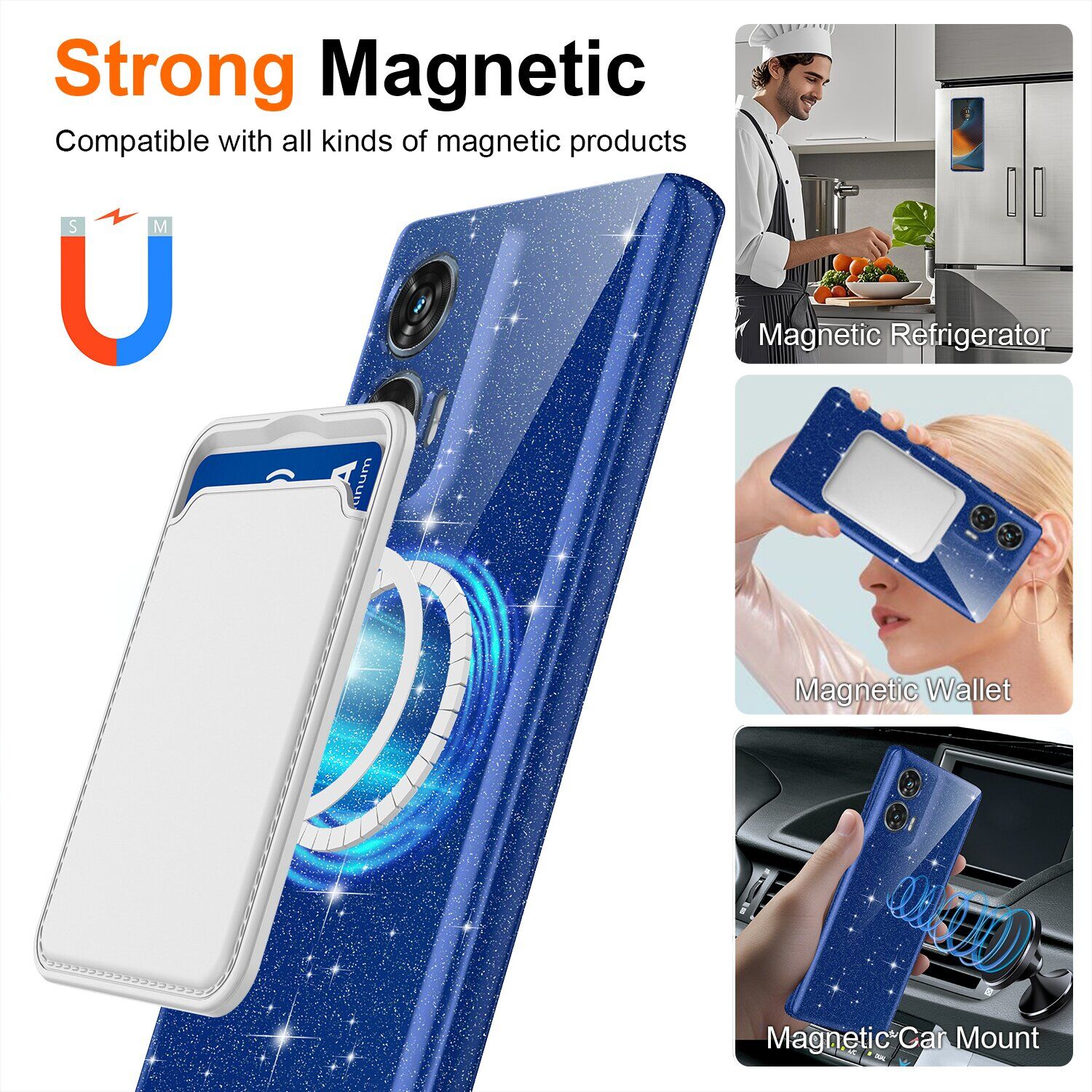 Захисний чохол Deexe Glitter Case with MagSafe для Motorola Edge 50 Fusion - Black. Фото 2 Захисний чохол Deexe Glitter Case with MagSafe для Motorola Edge 50 Fusion - Black (354261B). Фото 2 з 7