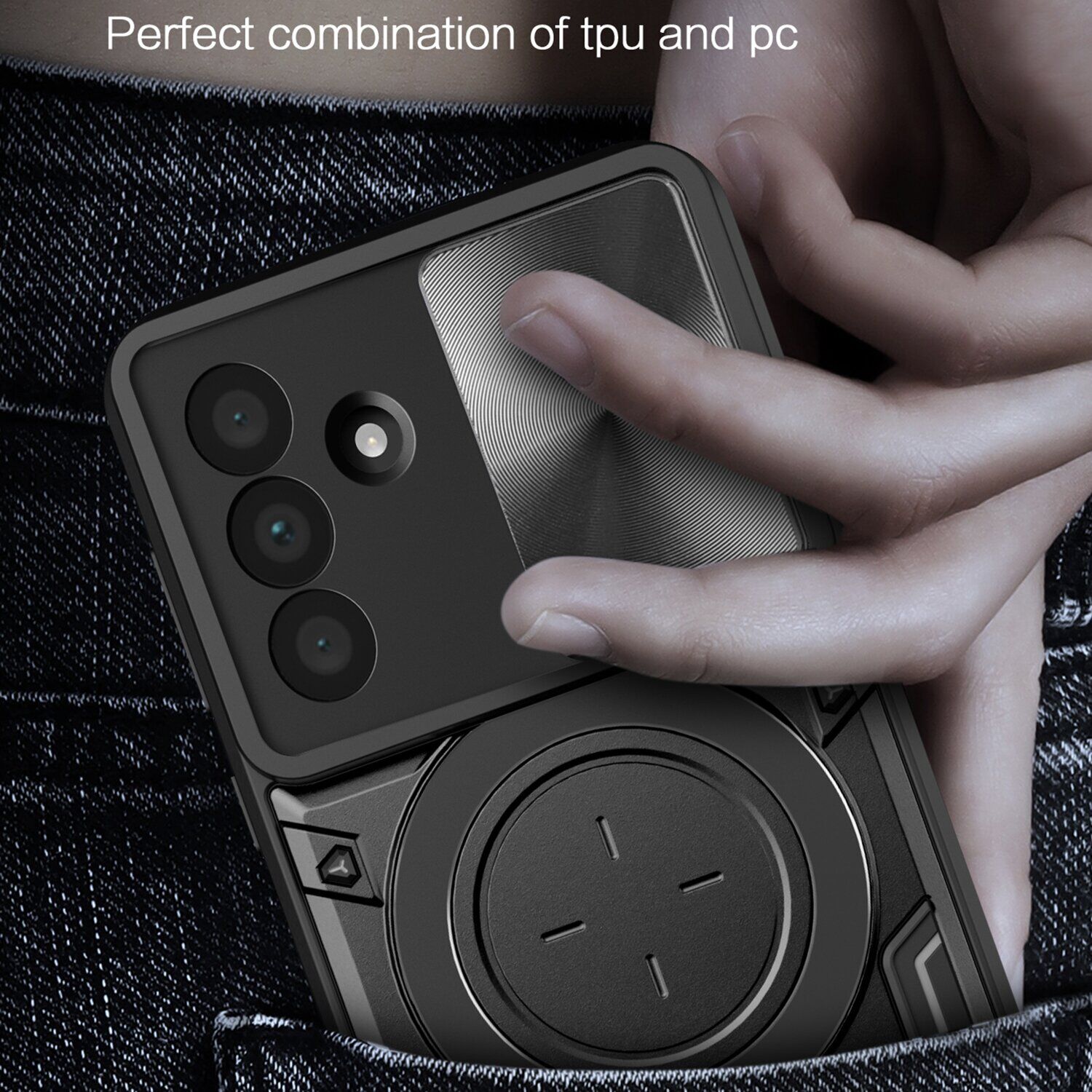 Защитный чехол Deexe Magnetic Space для Samsung Galaxy A37 (A376) - Black. Фото 6 Защитный чехол Deexe Magnetic Space для Samsung Galaxy A37 (A376) - Black (406029B). Фото 6 из 7