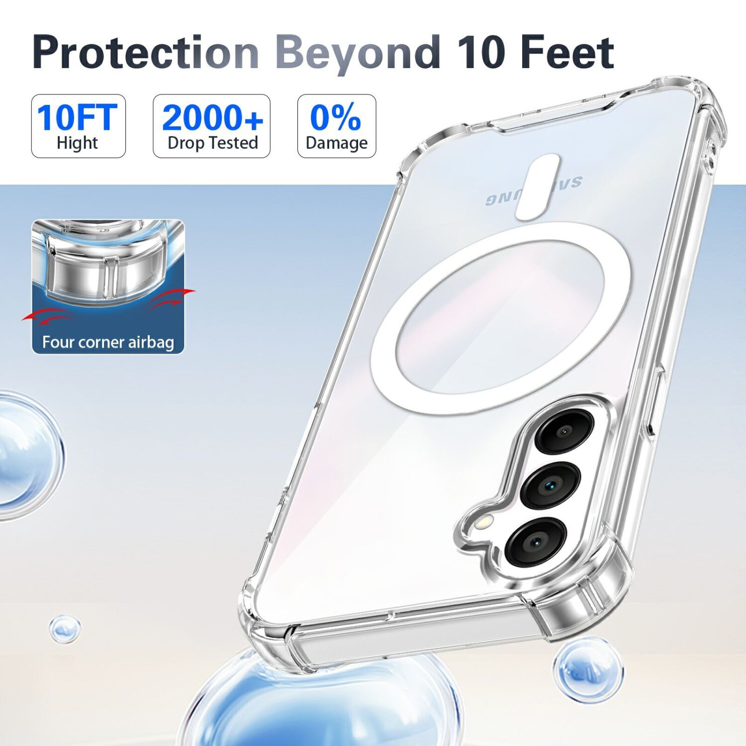 Захисний чохол UniCase AirBag Flow MagSafe для Samsung Galaxy A27 (A276) - Transparent. Фото 3 Захисний чохол UniCase AirBag Flow MagSafe для Samsung Galaxy A27 (A276) - Transparent (408673T). Фото 3 з 14