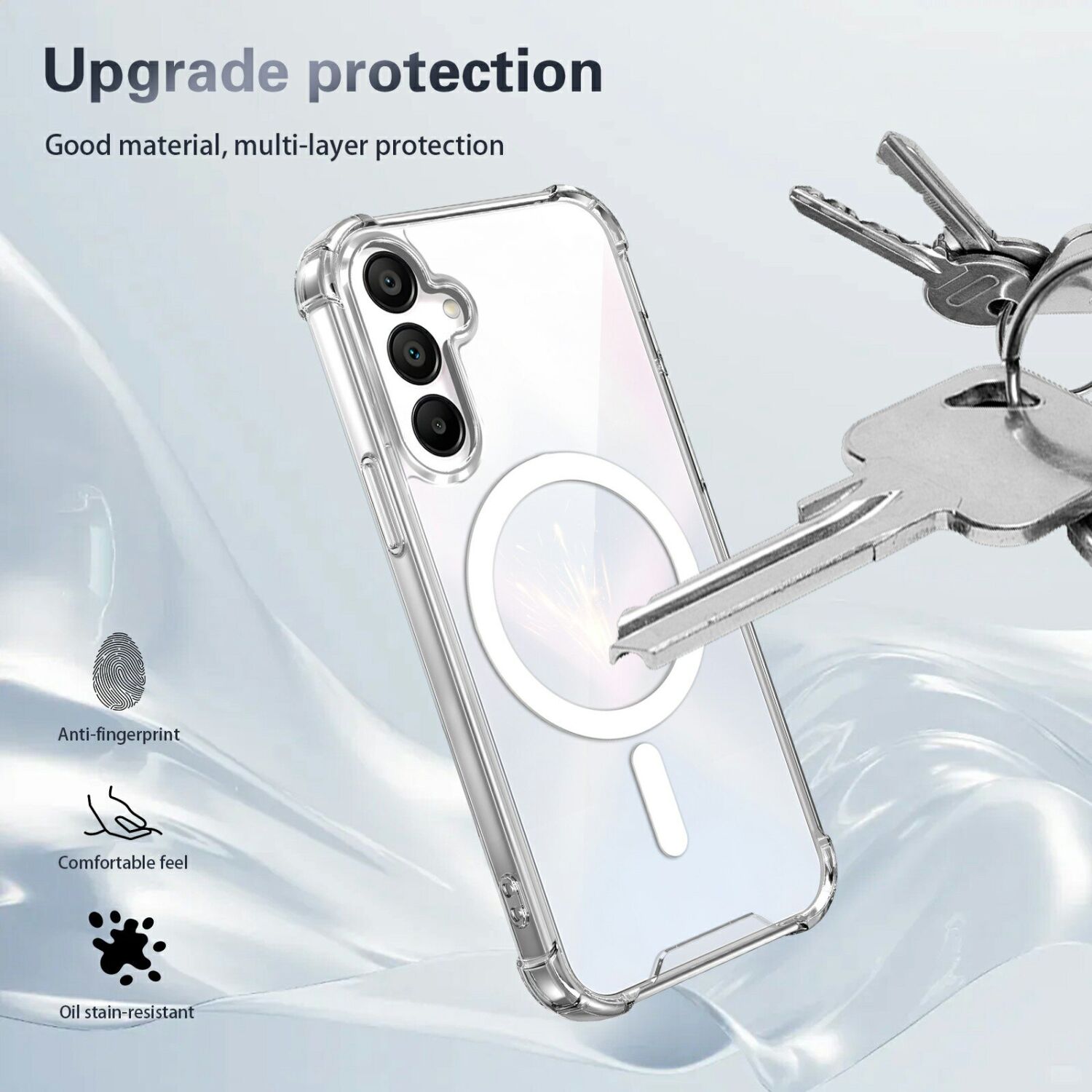 Захисний чохол UniCase AirBag Flow MagSafe для Samsung Galaxy A27 (A276) - Transparent. Фото 8 Захисний чохол UniCase AirBag Flow MagSafe для Samsung Galaxy A27 (A276) - Transparent (408673T). Фото 8 з 14