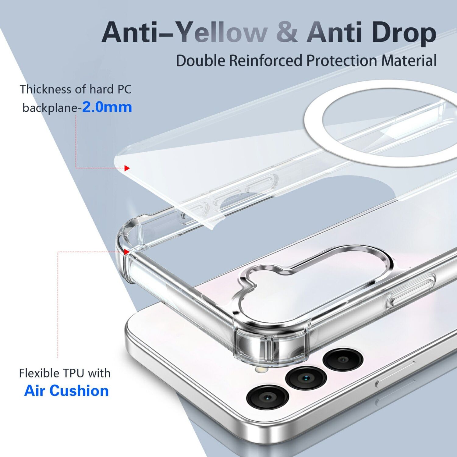 Захисний чохол UniCase AirBag Flow MagSafe для Samsung Galaxy A27 (A276) - Transparent. Фото 4 Захисний чохол UniCase AirBag Flow MagSafe для Samsung Galaxy A27 (A276) - Transparent (408673T). Фото 4 з 14