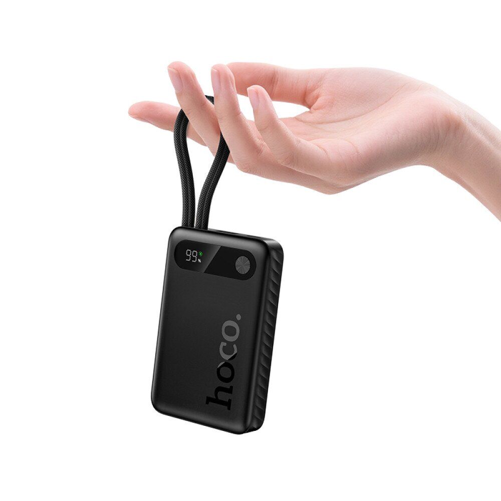Внешний аккумулятор Hoco J171 Edge 22.5W + PD20W (10000mAh) + кабель Type-C + Lightning - Black. Фото 5 Внешний аккумулятор Hoco J171 Edge 22.5W + PD20W (10000mAh) + кабель Type-C + Lightning - Black (995807B). Фото 5 из 7