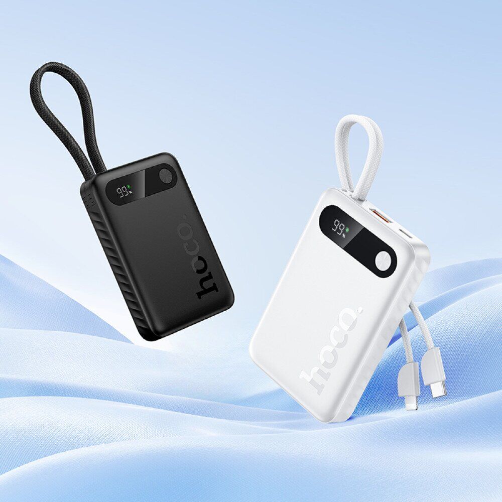 Внешний аккумулятор Hoco J171 Edge 22.5W + PD20W (10000mAh) + кабель Type-C + Lightning - Black. Фото 6 Внешний аккумулятор Hoco J171 Edge 22.5W + PD20W (10000mAh) + кабель Type-C + Lightning - Black (995807B). Фото 6 из 7