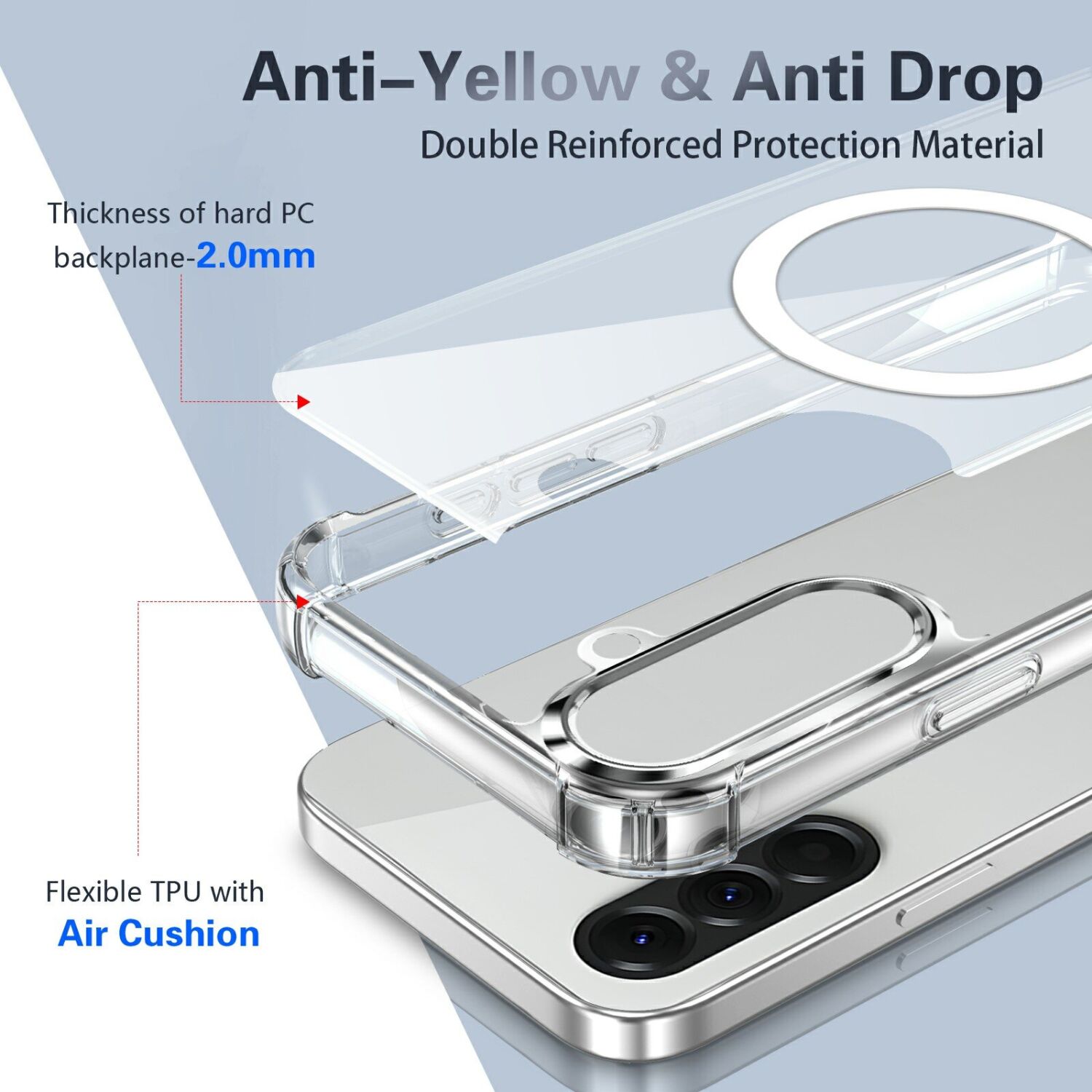 Защитный чехол UniCase AirBag Flow MagSafe для Samsung Galaxy A57 (A576) - Transparent. Фото 4 Защитный чехол UniCase AirBag Flow MagSafe для Samsung Galaxy A57 (A576) - Transparent (409916T). Фото 4 из 14