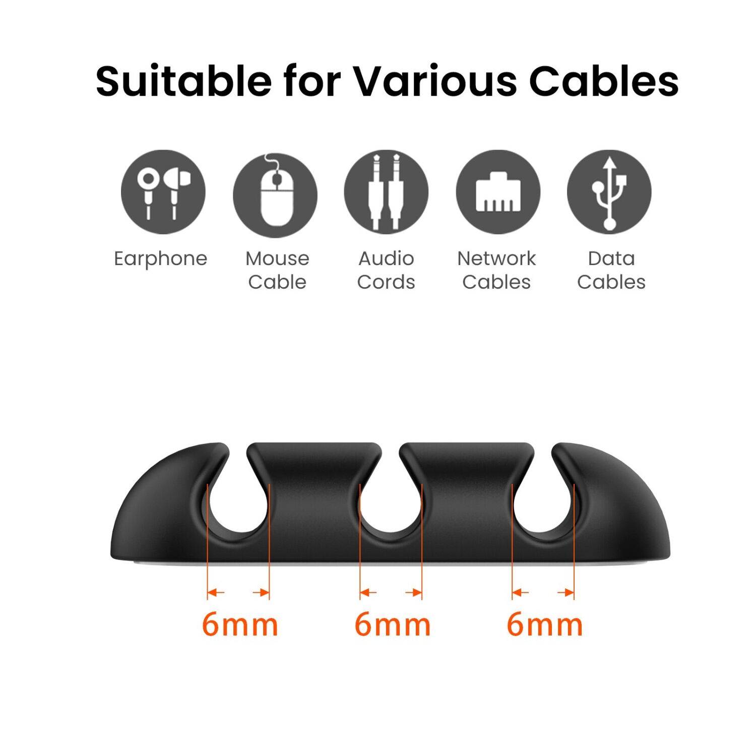 Тримач для кабелів AHASTYLE WE31 Cable Organizer - Black. Фото 3 Тримач для кабелів AHASTYLE WE31 Cable Organizer - Black (995906B). Фото 3 з 6