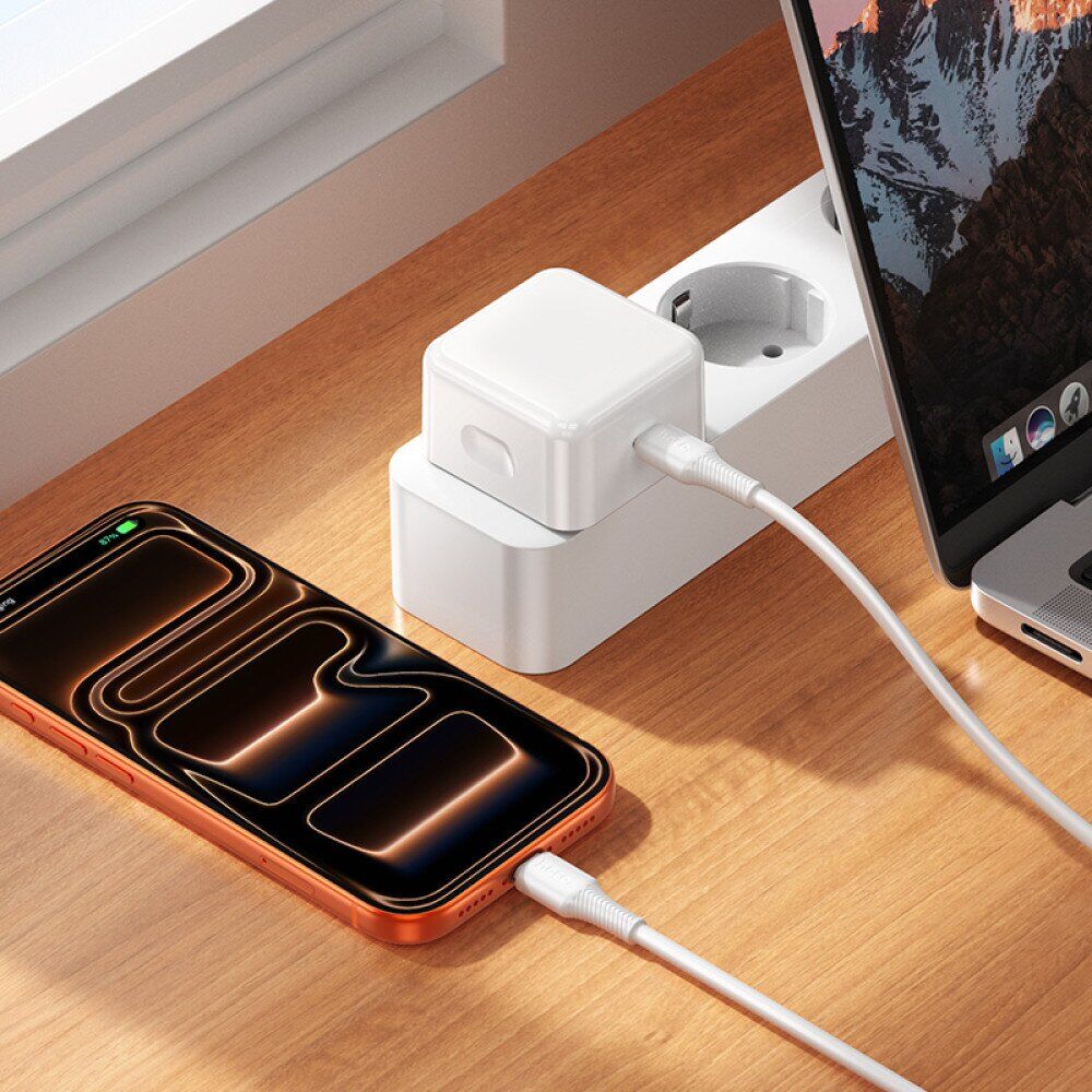 Мережевий зарядний пристрій Hoco C161A PD40W (Type-C) - White. Фото 7 Мережевий зарядний пристрій Hoco C161A PD40W (Type-C) - White (995643W). Фото 7 з 8