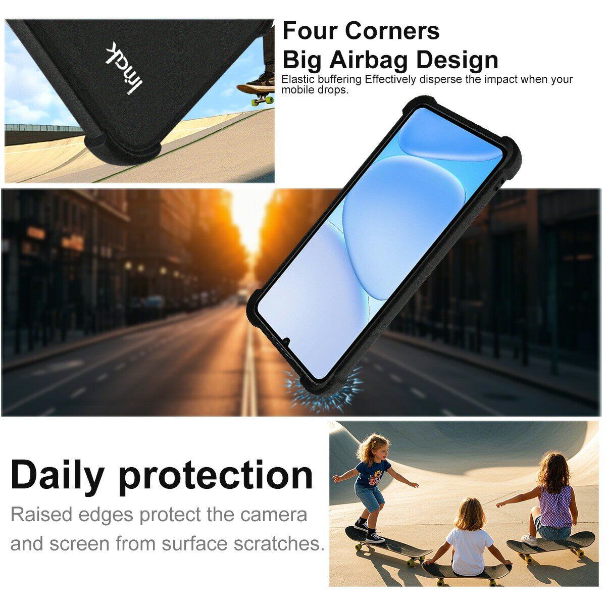Захисний чохол IMAK Airbag Sand Case для Realme Note 80 - Black. Фото 5 Захисний чохол IMAK Airbag Sand Case для Realme Note 80 - Black (412406B). Фото 5 з 9