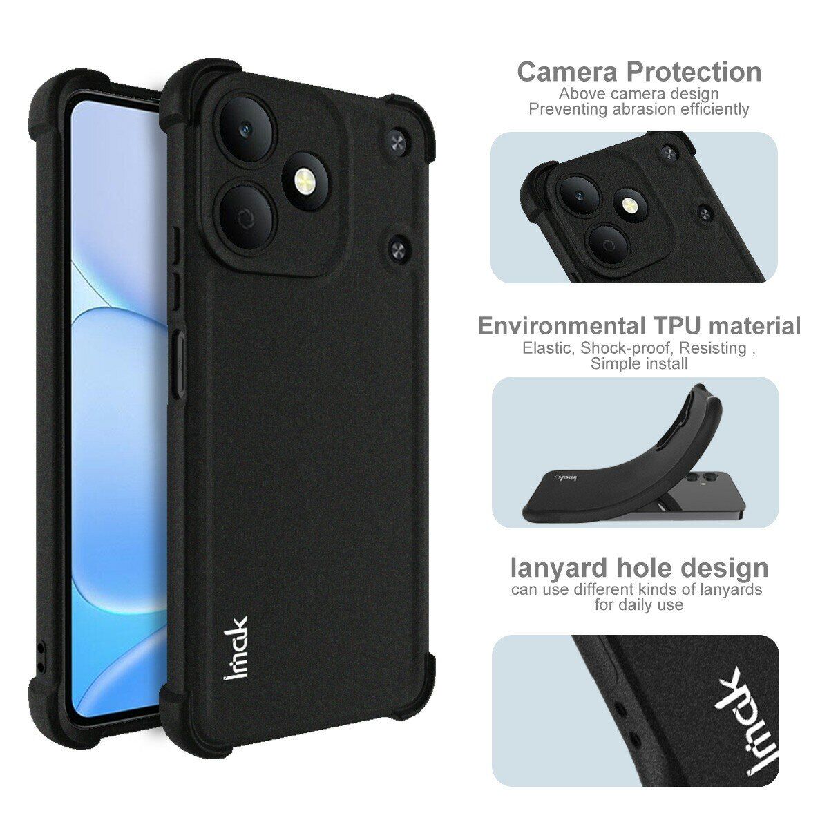 Захисний чохол IMAK Airbag Sand Case для Realme Note 80 - Black. Фото 6 Захисний чохол IMAK Airbag Sand Case для Realme Note 80 - Black (412406B). Фото 6 з 9