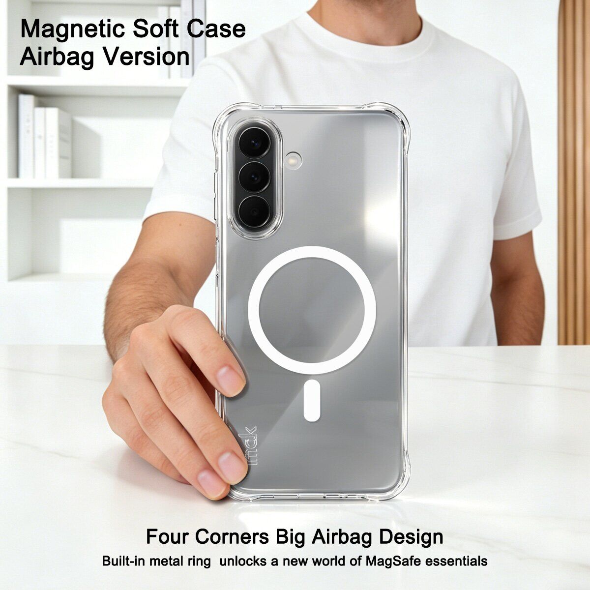 Защитный чехол IMAK Space Shield MagSafe для Samsung Galaxy A56 (A566) - Transparent. Фото 3 Защитный чехол IMAK Space Shield MagSafe для Samsung Galaxy A56 (A566) - Transparent (380120T). Фото 3 из 10