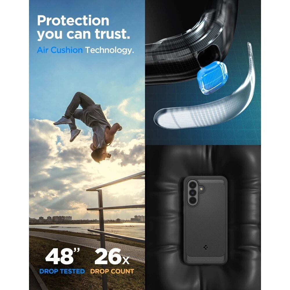 Захисний чохол Spigen Rugged Armor для Samsung Galaxy A57 (A576) ACS09794 - Matte Black. Фото 14 Захисний чохол Spigen Rugged Armor для Samsung Galaxy A57 (A576) ACS09794 - Matte Black (406193B). Фото 14 з 17