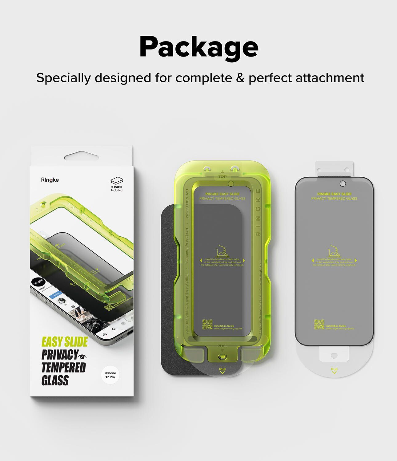 Комплект защитных стекол (2шт) Ringke Easy Slide Privacy для iPhone 17 Pro (8800328811430) - Black. Фото 15 Комплект защитных стекол (2шт) Ringke Easy Slide Privacy для iPhone 17 Pro (8800328811430) - Black (422704B). Фото 15 из 16