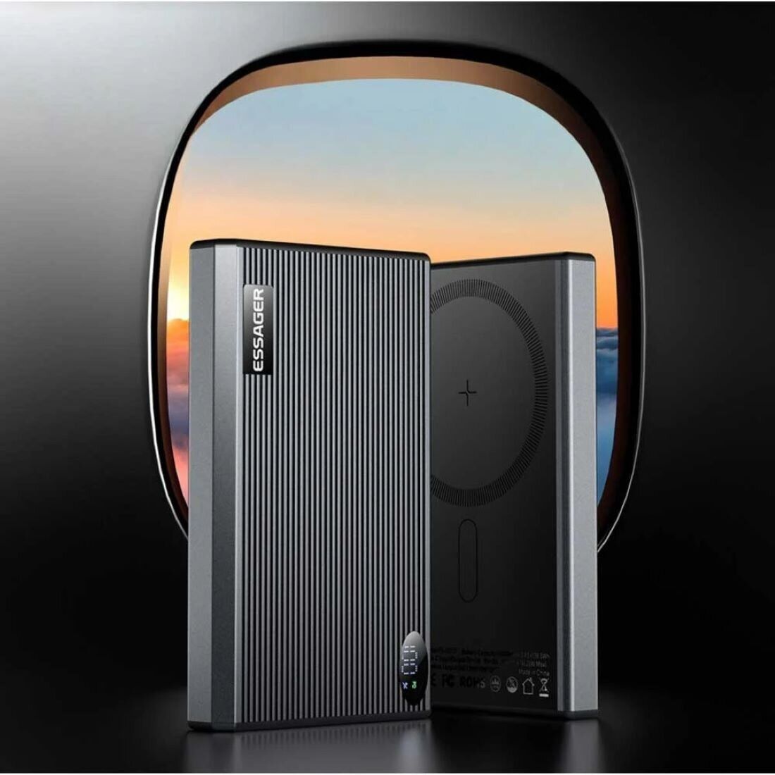 Зовнішній акумулятор ESSAGER Shining Magnetic 20W (10000mAh) EDY1W-SY0G-Z - Black. Фото 5 Зовнішній акумулятор ESSAGER Shining Magnetic 20W (10000mAh) EDY1W-SY0G-Z - Black (995773B). Фото 5 з 9