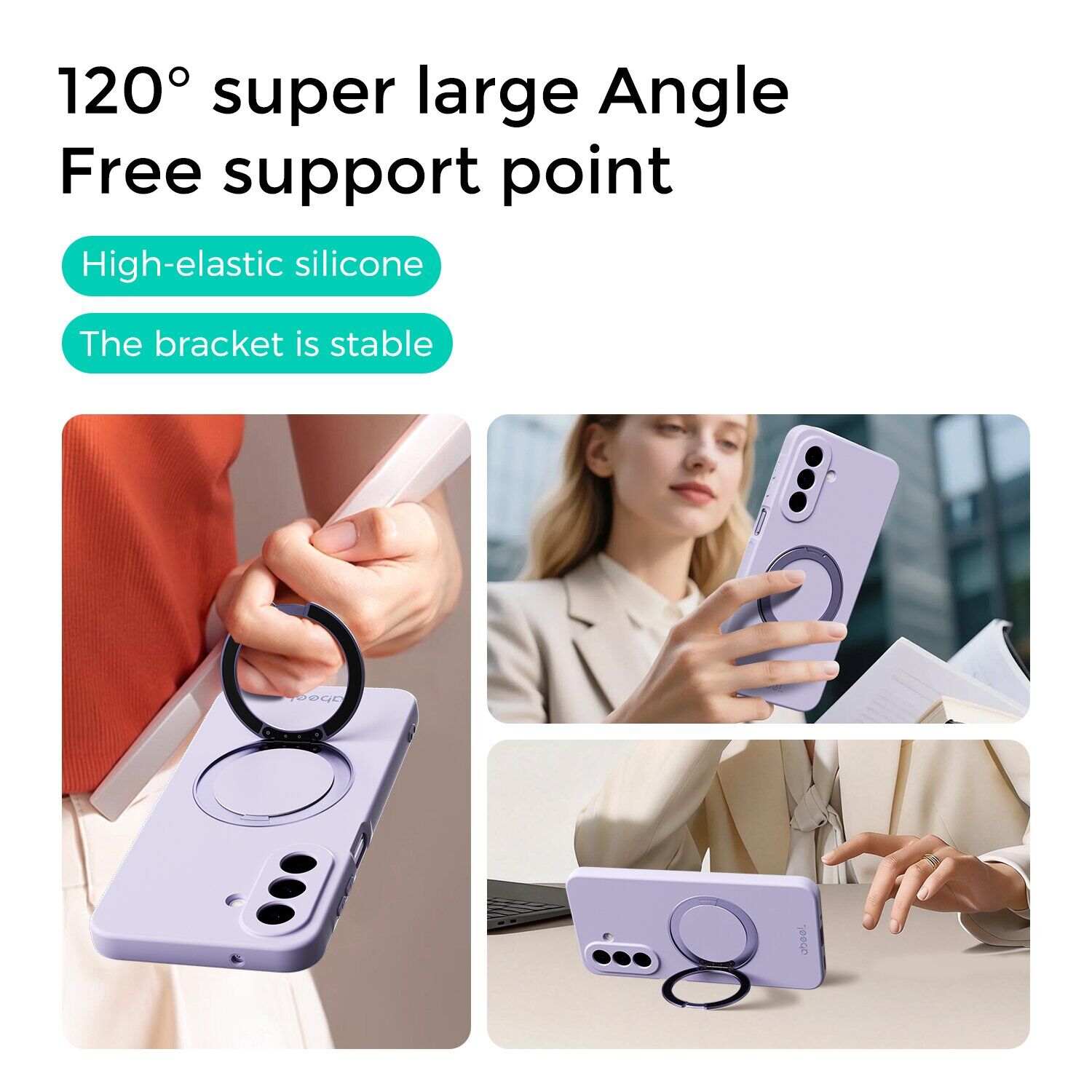 Захисний чохол ABEEL Lyra Skin Kickstand with MagSafe для Samsung Galaxy A27 (A276) - Purple. Фото 9 Захисний чохол ABEEL Lyra Skin Kickstand with MagSafe для Samsung Galaxy A27 (A276) - Purple (408645V). Фото 9 з 10