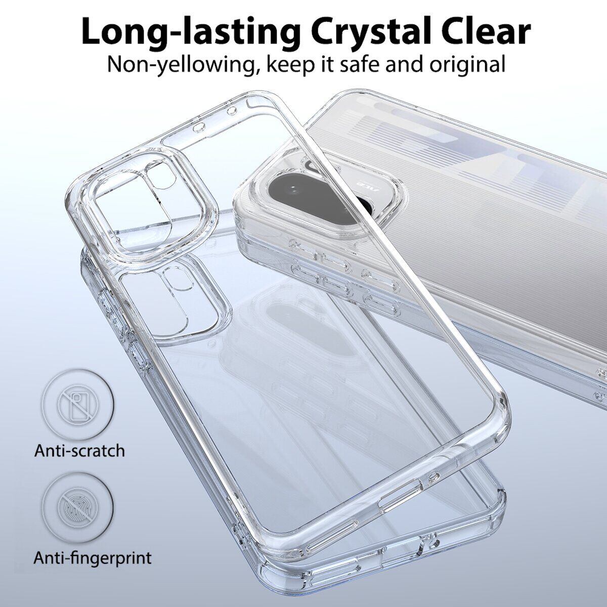 Защитный чехол Deexe Crystal Hybrid для OnePlus 15R - Clear. Фото 4 Защитный чехол Deexe Crystal Hybrid для OnePlus 15R - Clear (408051C). Фото 4 из 7