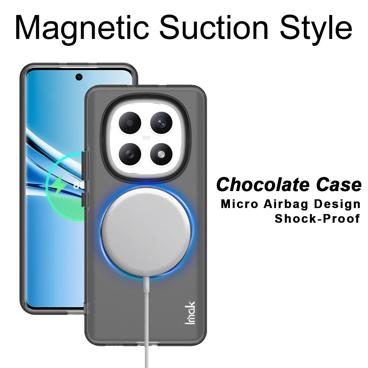 Захисний чохол IMAK Candy Series Magnetic для Xiaomi Redmi Note 15 5G / Poco M8 5G - Black. Фото 3 Захисний чохол IMAK Candy Series Magnetic для Xiaomi Redmi Note 15 5G / Poco M8 5G - Black (404633B). Фото 3 з 9