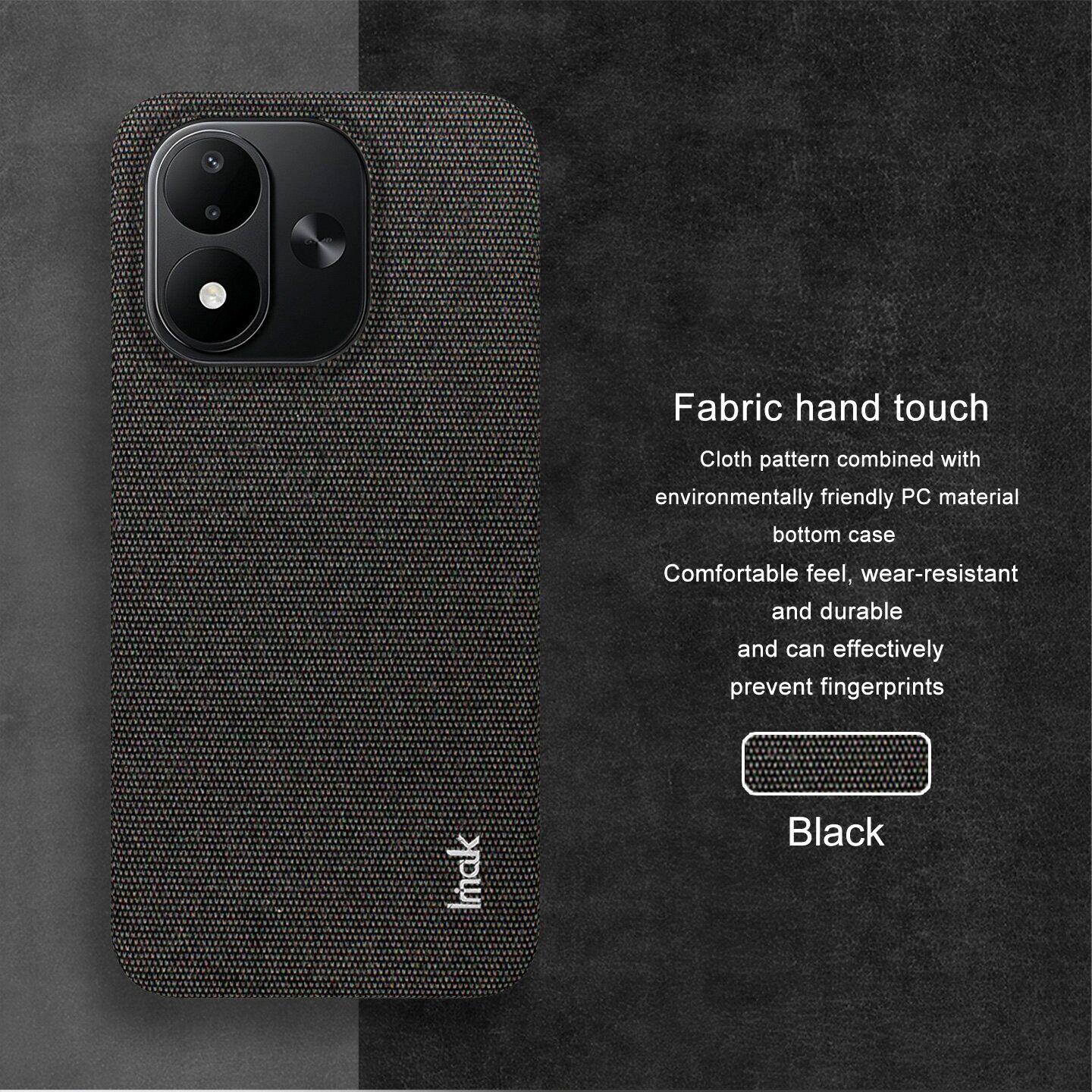 Защитный чехол IMAK Fabric Case для Xiaomi Redmi Note 17 (4G/5G) - Black. Фото 9 Защитный чехол IMAK Fabric Case для Xiaomi Redmi Note 17 (4G/5G) - Black (430036B). Фото 9 из 10