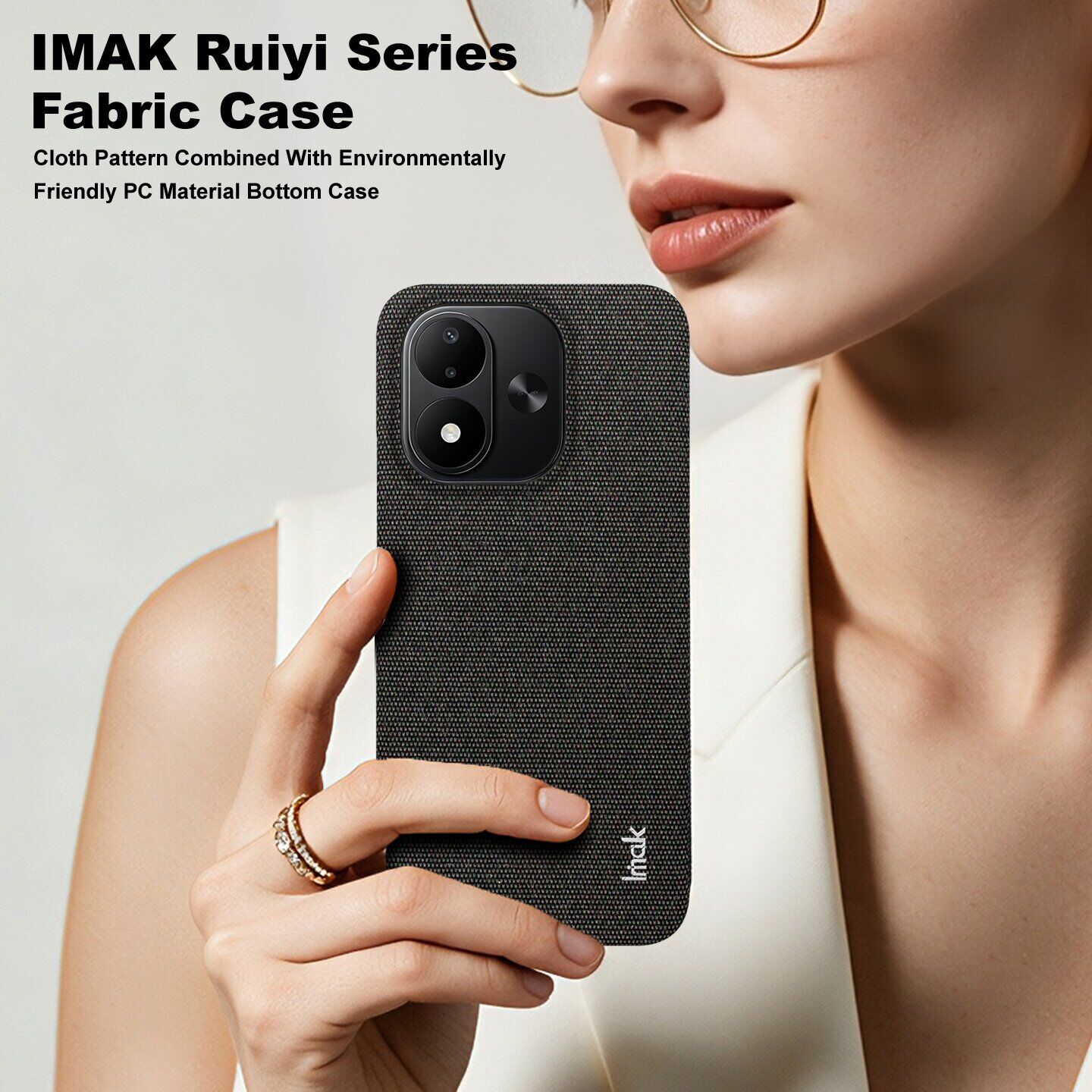 Защитный чехол IMAK Fabric Case для Xiaomi Redmi Note 17 (4G/5G) - Black. Фото 5 Защитный чехол IMAK Fabric Case для Xiaomi Redmi Note 17 (4G/5G) - Black (430036B). Фото 5 из 10