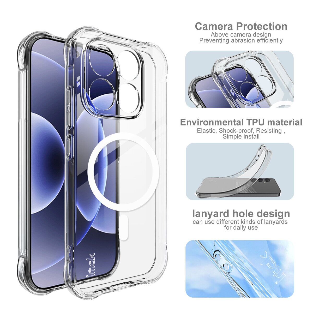 Защитный чехол IMAK Space Shield MagSafe для Xiaomi 17 - Transparent. Фото 9 Защитный чехол IMAK Space Shield MagSafe для Xiaomi 17 - Transparent (390664T). Фото 9 из 10