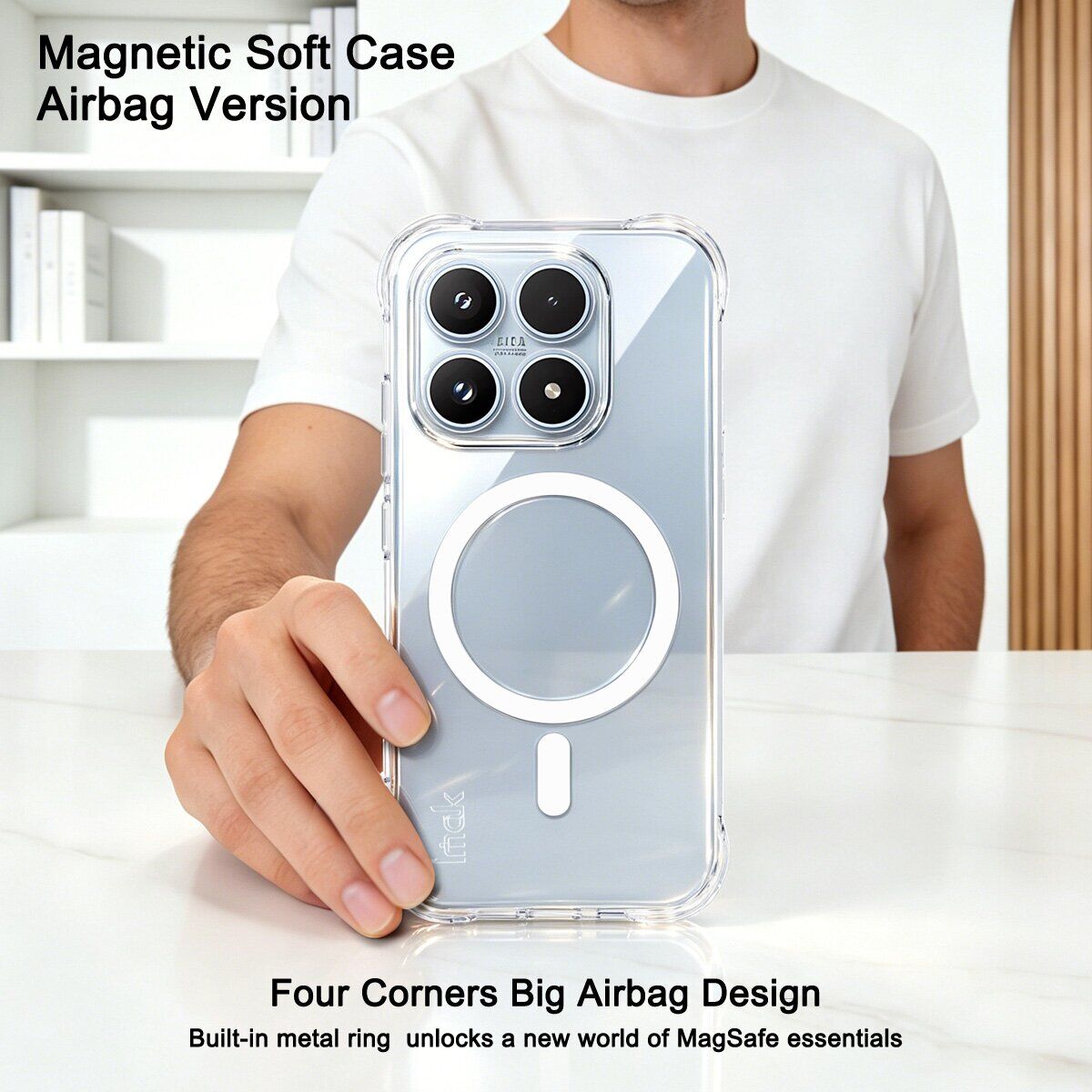 Защитный чехол IMAK Space Shield MagSafe для Xiaomi 17 - Transparent. Фото 3 Защитный чехол IMAK Space Shield MagSafe для Xiaomi 17 - Transparent (390664T). Фото 3 из 10