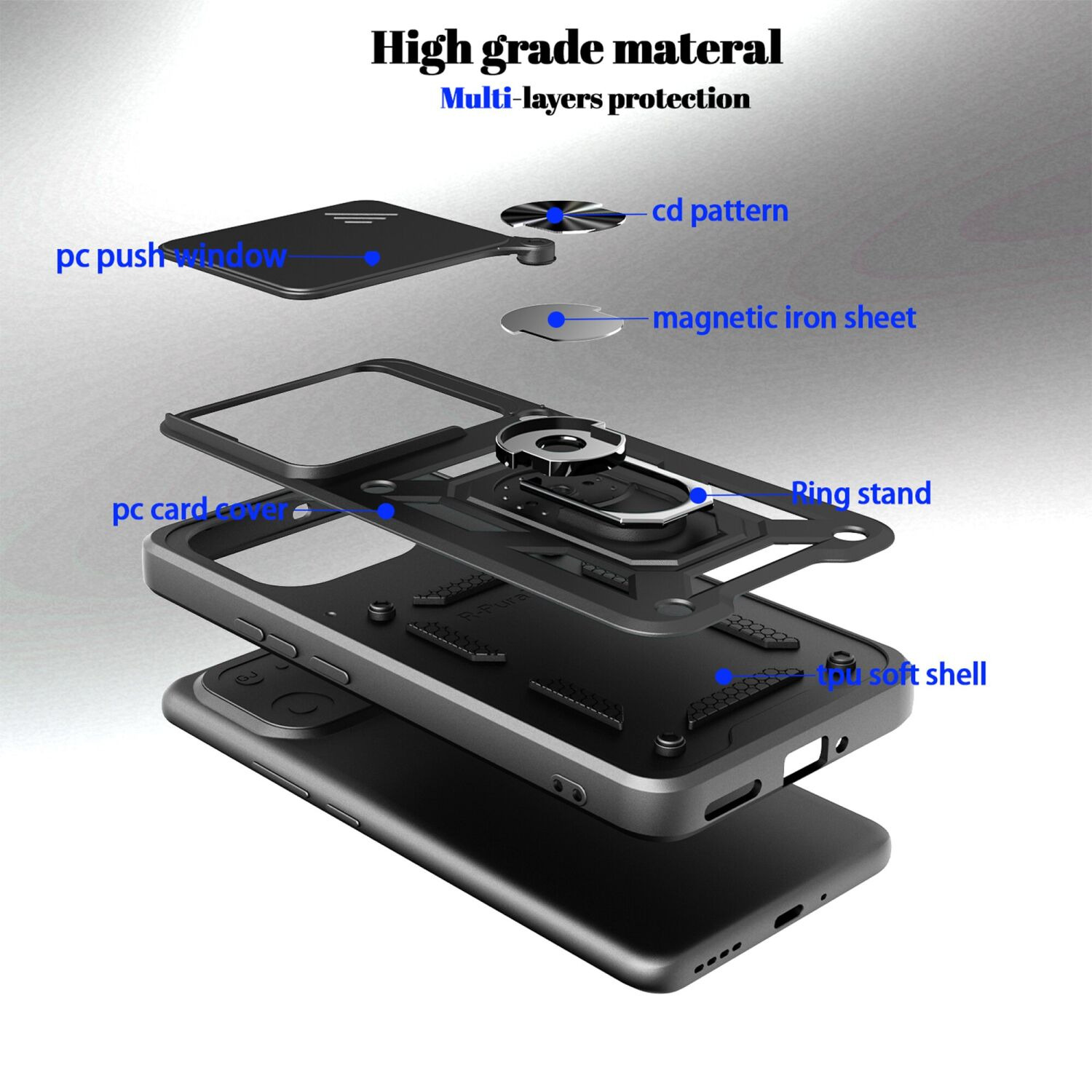 Чохол із захистом камери Deexe Armor Shield для Realme 16 Pro - Gold. Фото 2 Чохол із захистом камери Deexe Armor Shield для Realme 16 Pro - Gold (428014F). Фото 2 з 9