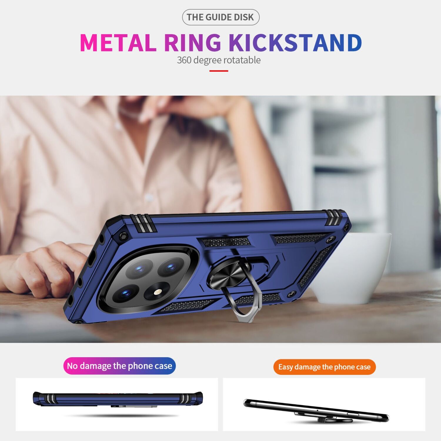 Противоударный чехол с подставкой Deexe Armor Case для Xiaomi Redmi Note 14 Pro Plus - Blue. Фото 5 Противоударный чехол с подставкой Deexe Armor Case для Xiaomi Redmi Note 14 Pro Plus - Blue (373271L). Фото 5 из 7