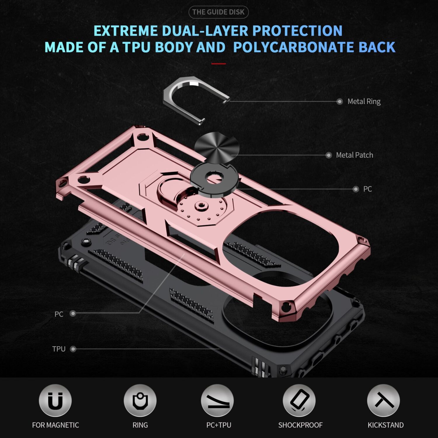 Противоударный чехол с подставкой Deexe Armor Case для Xiaomi Redmi Note 14 Pro Plus - Blue. Фото 6 Противоударный чехол с подставкой Deexe Armor Case для Xiaomi Redmi Note 14 Pro Plus - Blue (373271L). Фото 6 из 7