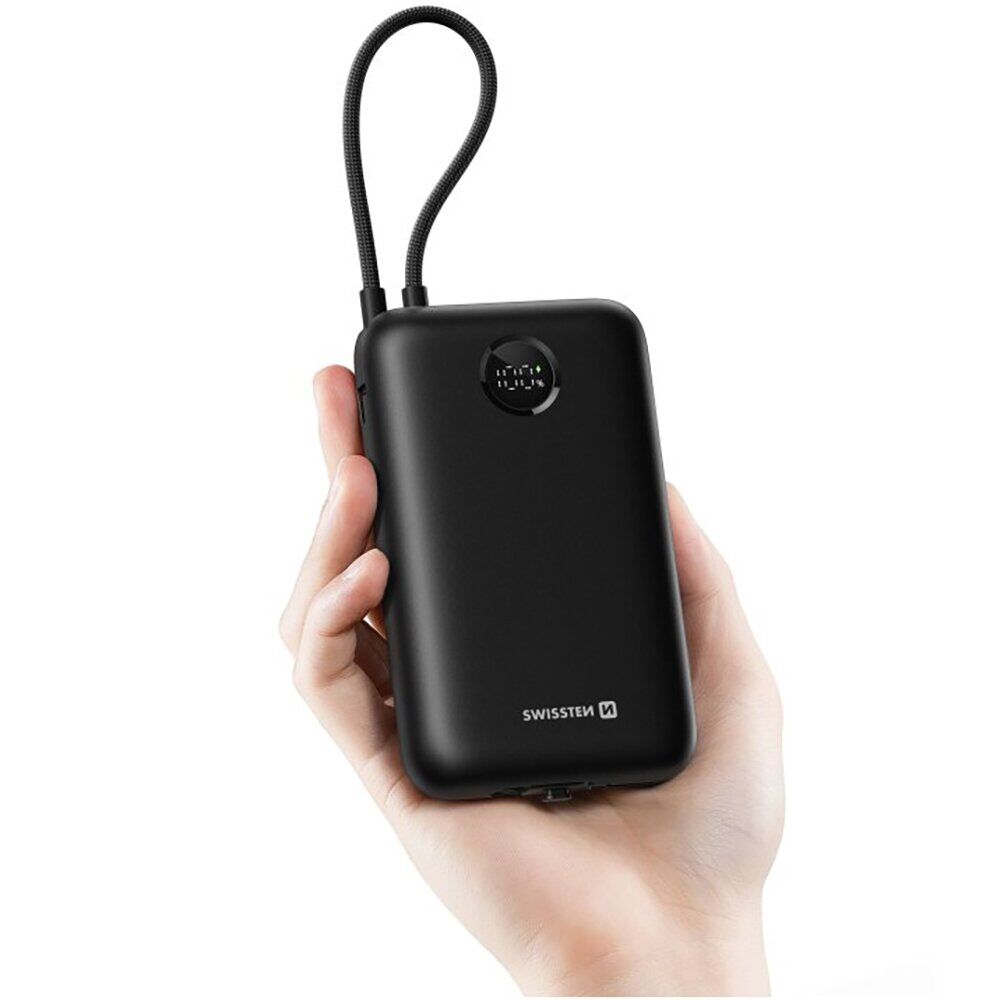 Внешний аккумулятор SWISSTEN VoltBox PD35W (30000mAh) + кабель Type-C + Lightning - Black. Фото 4 Внешний аккумулятор SWISSTEN VoltBox PD35W (30000mAh) + кабель Type-C + Lightning - Black (995710B). Фото 4 из 9