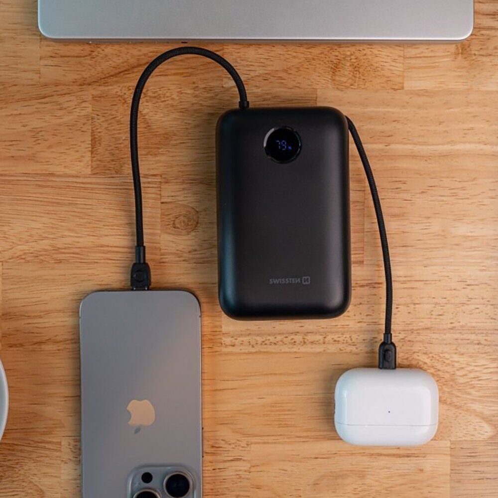 Внешний аккумулятор SWISSTEN VoltBox PD35W (30000mAh) + кабель Type-C + Lightning - Black. Фото 7 Внешний аккумулятор SWISSTEN VoltBox PD35W (30000mAh) + кабель Type-C + Lightning - Black (995710B). Фото 7 из 9