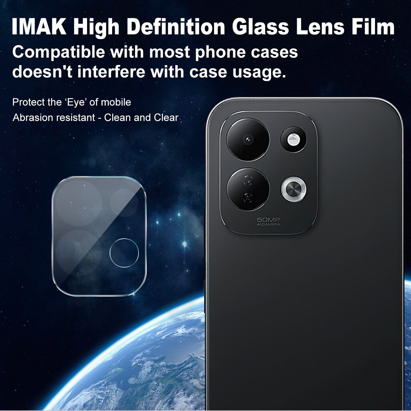 Защитное стекло на камеру IMAK Lens Protector для Xiaomi Redmi 17 - Black. Фото 3 Защитное стекло на камеру IMAK Lens Protector для Xiaomi Redmi 17 - Black (429029B). Фото 3 из 8