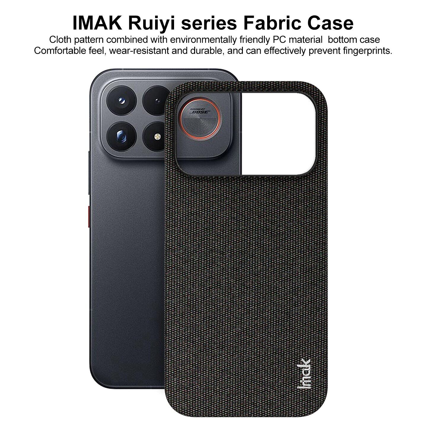 Защитный чехол IMAK Fabric Case для Xiaomi Poco F9 Ultra - Black. Фото 4 Защитный чехол IMAK Fabric Case для Xiaomi Poco F9 Ultra - Black (430130B). Фото 4 из 8
