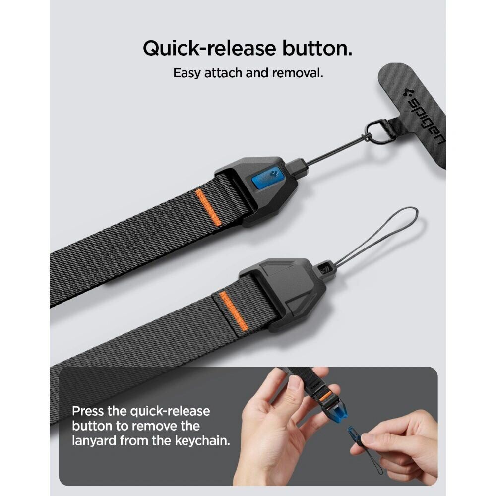 Ремінець для смартфона Spigen Universal Adjustable Lanyard (AFA11626) - Black. Фото 12 Ремінець для смартфона Spigen Universal Adjustable Lanyard (AFA11626) - Black (983042B). Фото 12 з 13