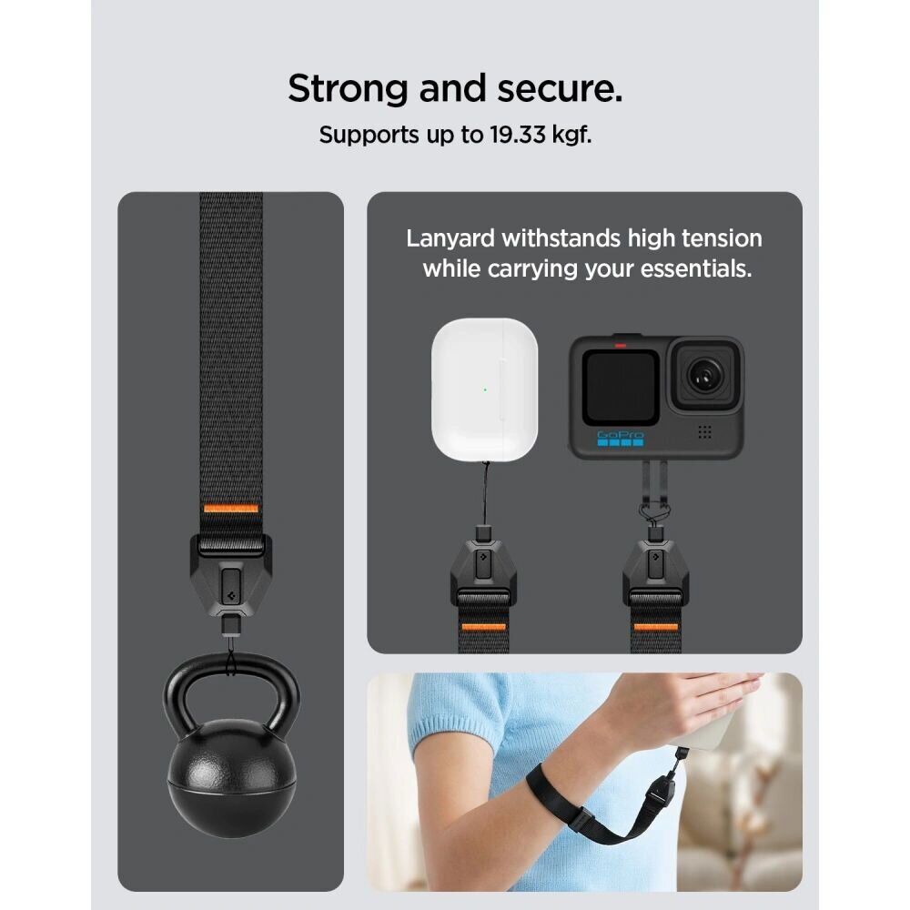 Ремінець для смартфона Spigen Universal Adjustable Lanyard (AFA11626) - Black. Фото 9 Ремінець для смартфона Spigen Universal Adjustable Lanyard (AFA11626) - Black (983042B). Фото 9 з 13