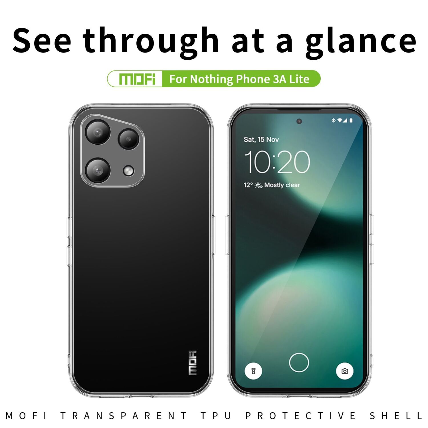 Силіконовий (TPU) чохол MOFI Thin Guard для Nothing Phone (3a) Lite - Transparent. Фото 2 Силіконовий (TPU) чохол MOFI Thin Guard для Nothing Phone (3a) Lite - Transparent (405428T). Фото 2 з 9