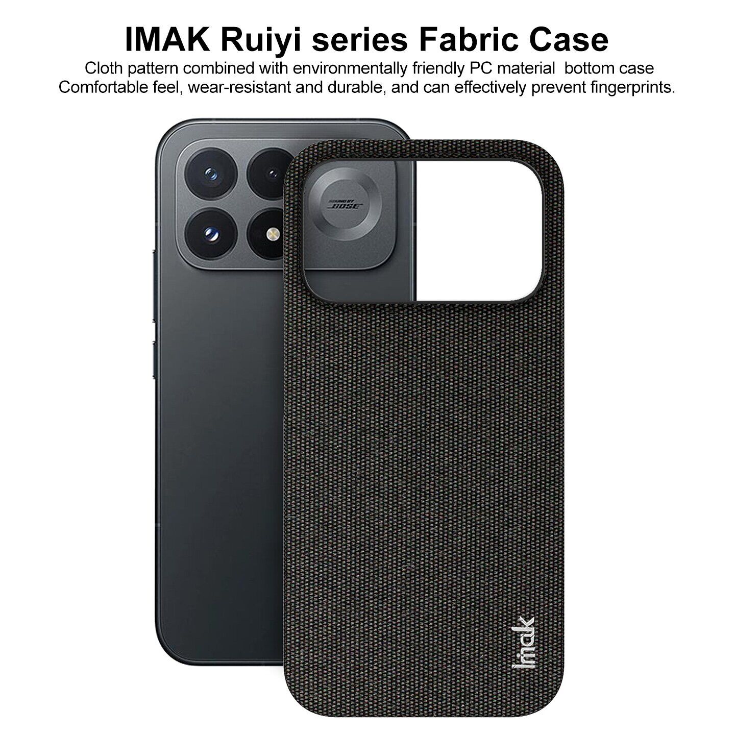Защитный чехол IMAK Fabric Case для Xiaomi Poco F9 Pro - Black. Фото 4 Защитный чехол IMAK Fabric Case для Xiaomi Poco F9 Pro - Black (429126B). Фото 4 из 8