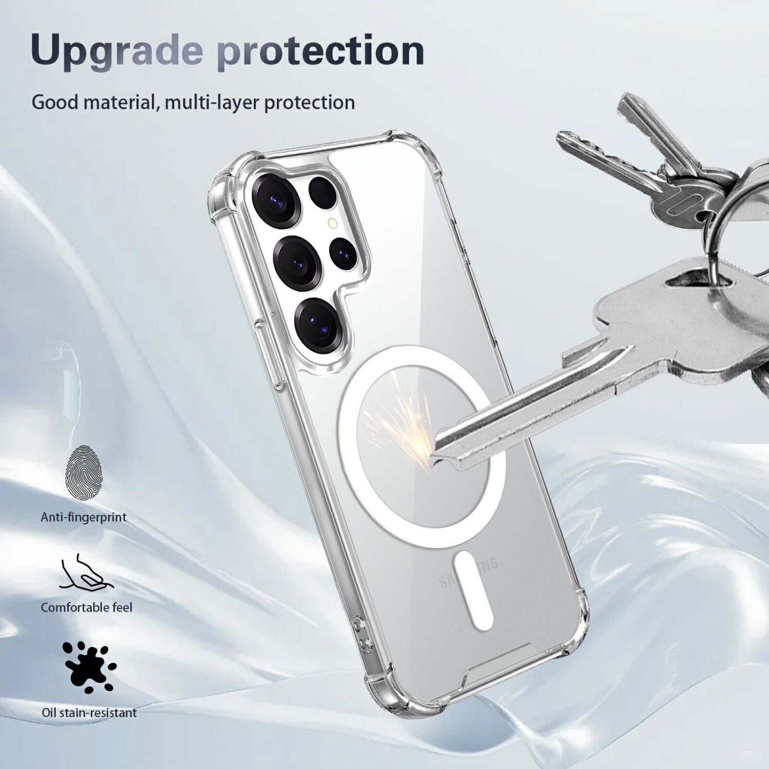 Захисний чохол UniCase AirBag Flow MagSafe для Samsung Galaxy S24 Ultra (S928) - Transparent. Фото 8 Захисний чохол UniCase AirBag Flow MagSafe для Samsung Galaxy S24 Ultra (S928) - Transparent (375861T). Фото 8 з 14