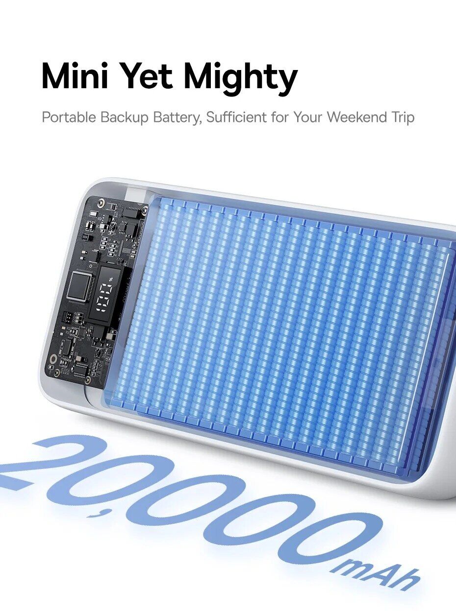 Внешний аккумулятор Baseus Lipow 22.5W (20000mAh) + кабель Type-C + Lightning (P10079102213-00) - White. Фото 15 Внешний аккумулятор Baseus Lipow 22.5W (20000mAh) + кабель Type-C + Lightning (P10079102213-00) - White (995777W). Фото 15 из 25