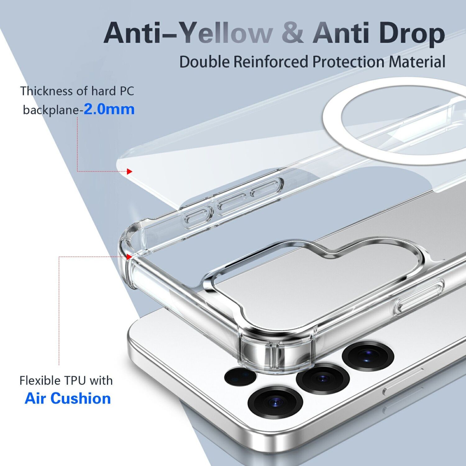 Защитный чехол UniCase AirBag Flow MagSafe для Samsung Galaxy S25 Ultra (S938) - Transparent. Фото 4 Защитный чехол UniCase AirBag Flow MagSafe для Samsung Galaxy S25 Ultra (S938) - Transparent (379562T). Фото 4 из 14