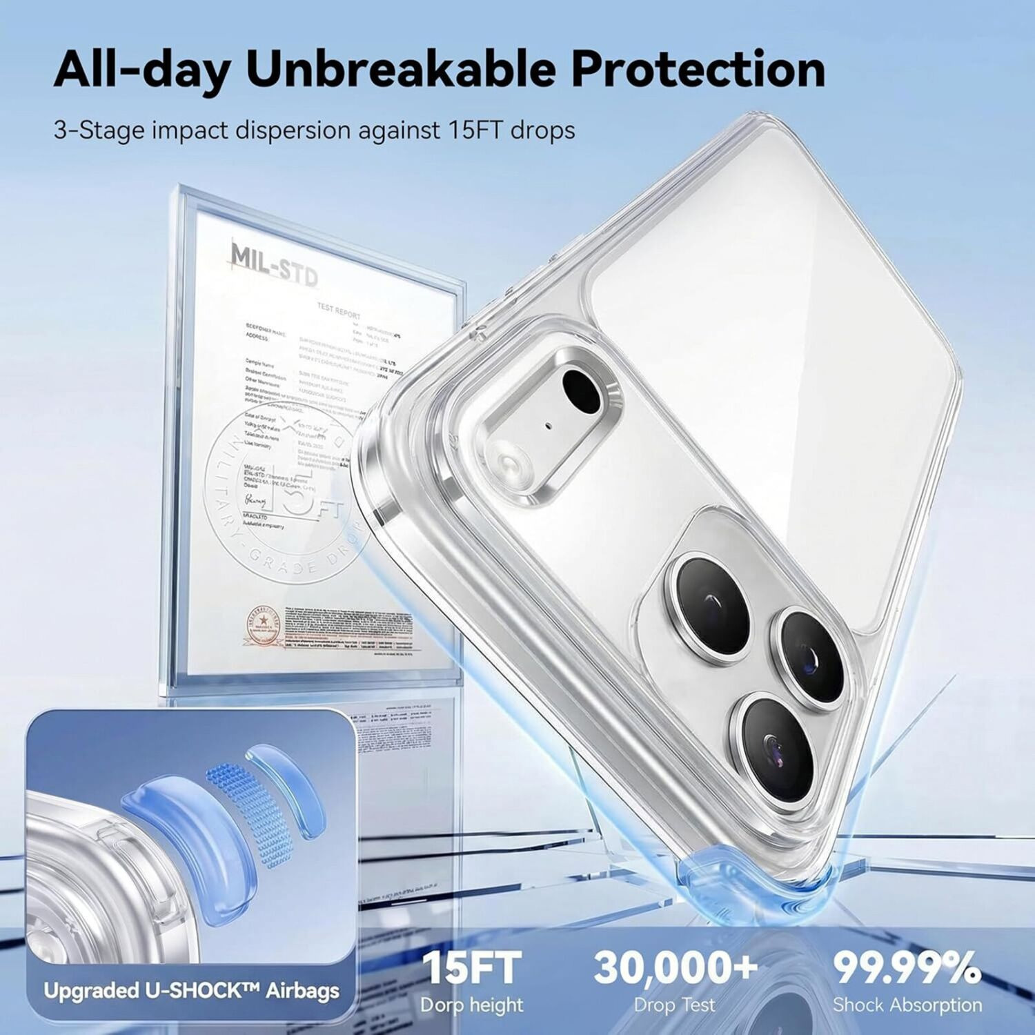 Захисний чохол CASEKOO Crystal Clear для iPhone 18 Pro Max / 17 Pro Max - Transparent. Фото 3 Захисний чохол CASEKOO Crystal Clear для iPhone 18 Pro Max / 17 Pro Max - Transparent (423841T). Фото 3 з 9